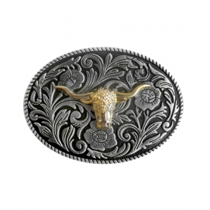 Belt Buckle - Gold Steer
