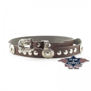 Stars & Stripes - Hat Band - Brown Oval Concho