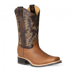Stars & Stripes - Men's WB-55 Brown Two-Tone Cowboy Boots Stars & Stripes - Men's WB-55 Brown Two-Tone Cowboy Boots
