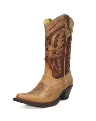 Stars & Stripes - Women's Western Boots - Dark Honey