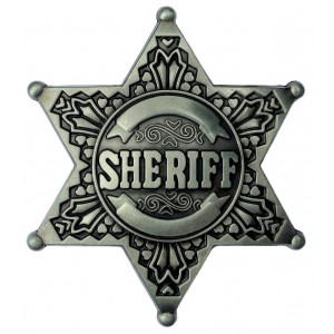 Belt Buckle - Sheriff Star Silver Belt Buckle - Sheriff Star Silver