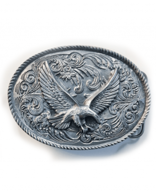 Belt Buckle -  Flying Eagle Flower Scroll