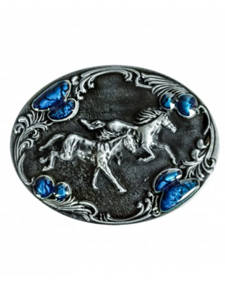 Belt Buckle - Running Horses