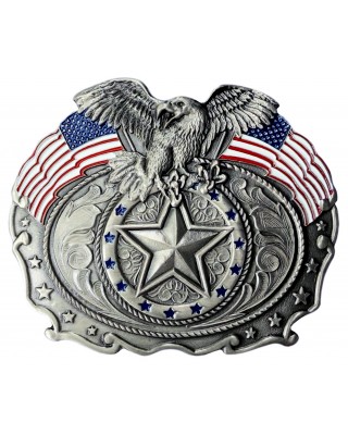 Belt Buckle - Flying Eagle USA Flag