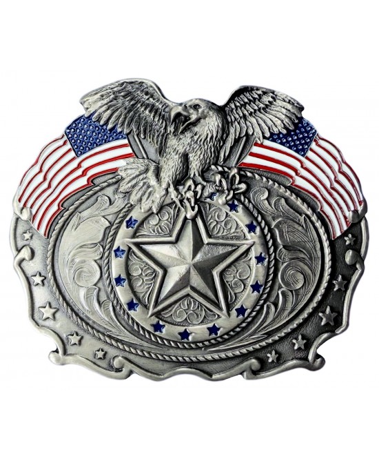 Belt Buckle - Flying Eagle USA Flag