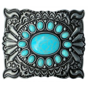 Belt Buckle - Turquoise Imitation Stone Belt Buckle - Turquoise Imitation Stone