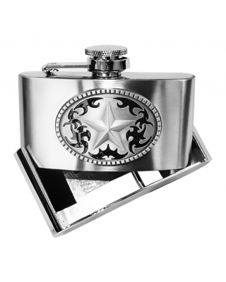 Belt Buckle - Texas Star Flask
