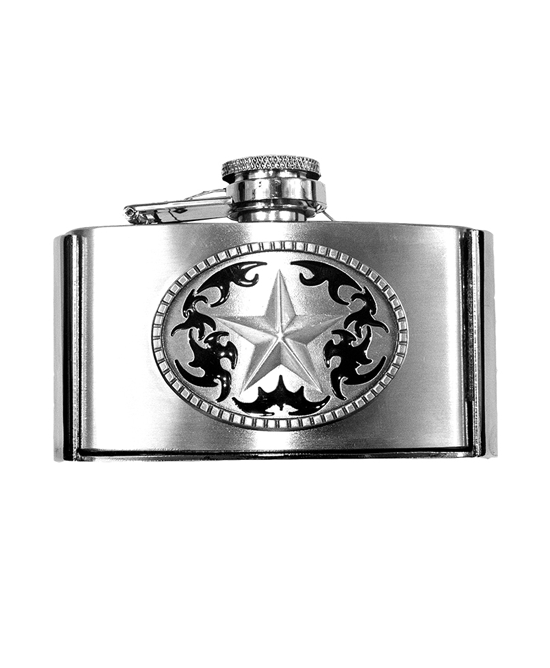 Belt Buckle - Texas Star Flask