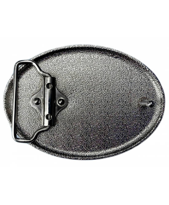 Belt Buckle - Oval Filigree with Blue Colour Cabochon Centre