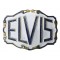 Belt Buckle - Elvis Blue Glitter White 
