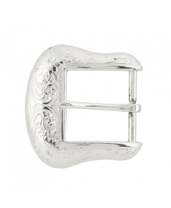 Belt Buckle - Engraved Floral Scroll