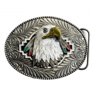 Belt Buckle - Bald Eagle Scroll