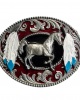 Belt Buckle -  Horse Feathers Scroll