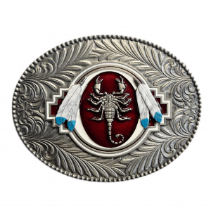 Belt Buckle - Scorpion Scroll Feather