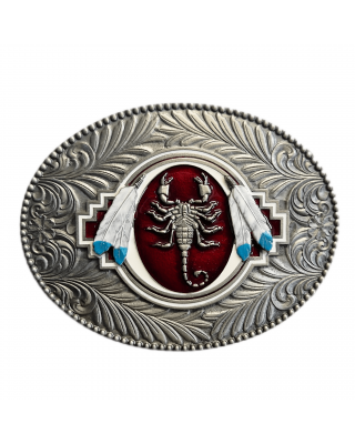 Belt Buckle - Scorpion Scroll Feather