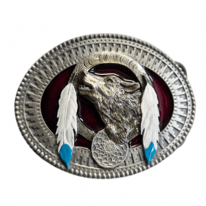Belt Buckle -  Wolf Feathers Dreamcatcher 
