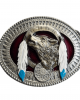 Belt Buckle -  Wolf Feathers Dreamcatcher 