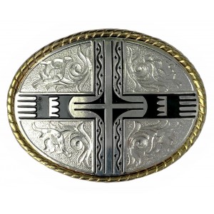 Belt Buckle - Trophy Gold and Silver Plated Belt Buckle - Trophy Gold and Silver Plated