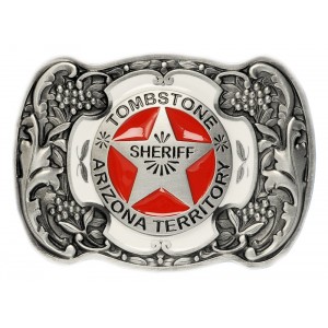 Belt Buckle - Tombstone Sheriff Silver Arizona Belt Buckle - Tombstone Sheriff Silver Arizona