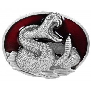 Belt Buckle -  Rattlesnake Red