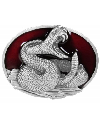 Belt Buckle -  Rattlesnake Red