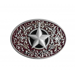 Belt Buckle -  Texas Star Burgundy