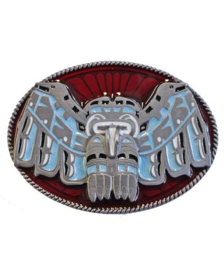 Belt Buckle - Western Totem Red