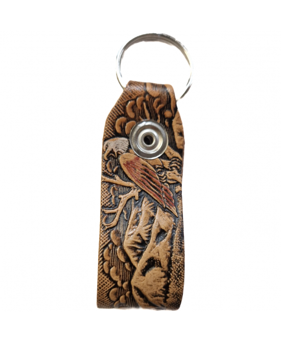 Belt Loop Keyring - Big White Eagle Brown