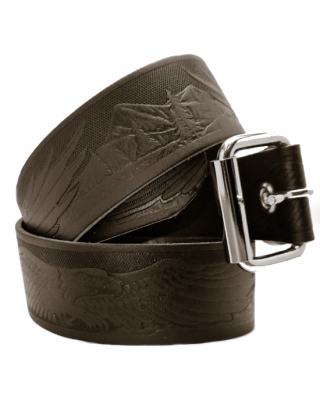 Leather Belt - Flying Eagle Black