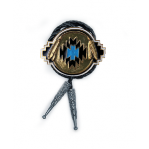 Bolo Tie - Aztec Blue Gold