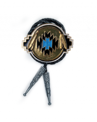 Bolo Tie - Aztec Blue Gold