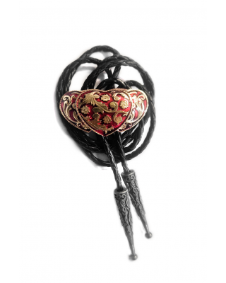 Bolo Ties - Three Hearts Red Gold