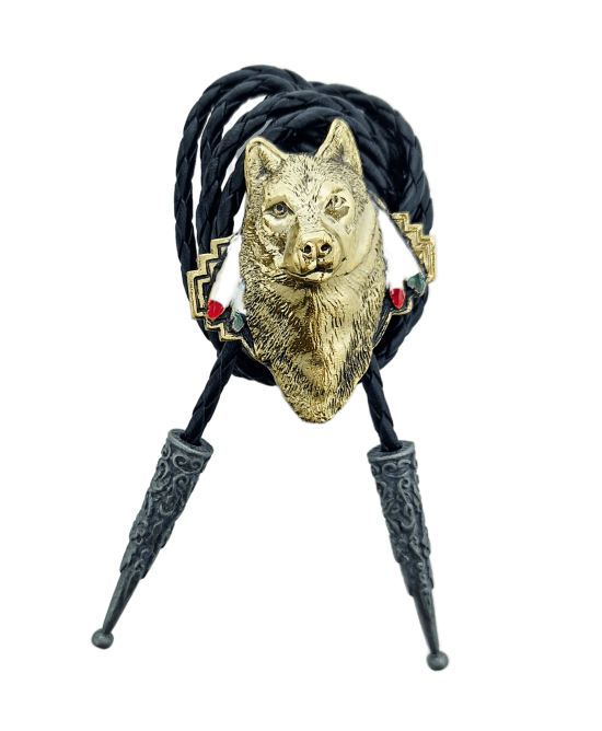 Bolo Tie - Wolf Gold Bolo Tie - Wolf Gold