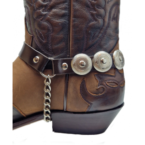 Boot Straps - Concho Brown Leather