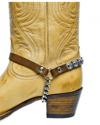 Boot Straps - Circular Distressed Tan