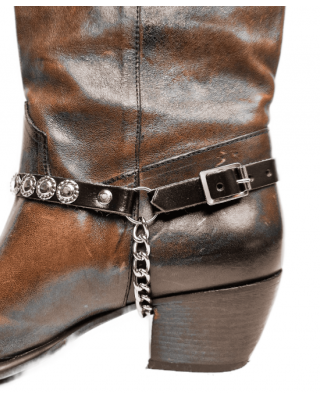 Boot Straps - Circular Dark Brown