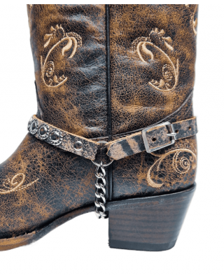 Boot Straps - Circular Stressed Brown