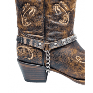 Boot Straps - Circular Stressed Brown Boot Straps - Circular Stressed Brown