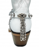 Boot Straps - Crystal White with Chains