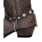 Boot Straps - Crystal Stressed Dark Brown with Chains