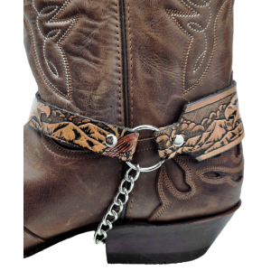 Boot Straps -  Big White Eagle Brown Leather