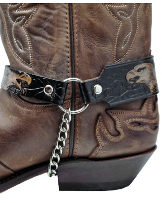 Boot Straps - Eagle Black Leather