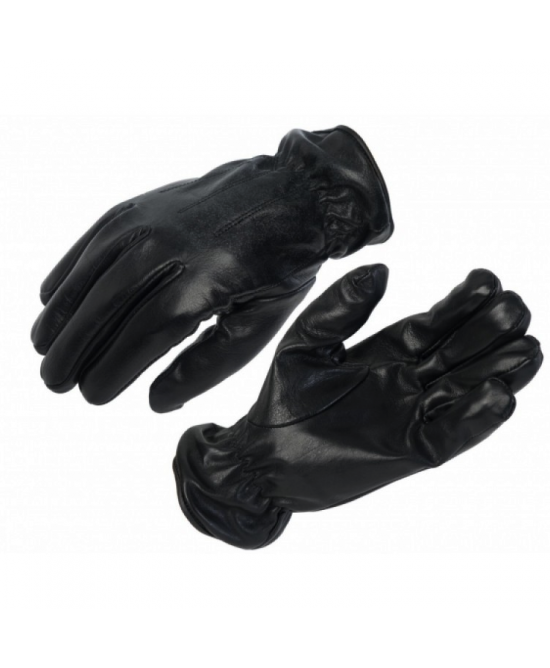 Plain Biker Leather Gloves
