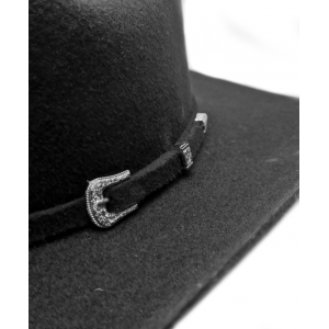 Wool Felt Buckle Hat Band Western Black Hat 
