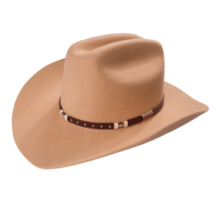 Wool Felt Western Tan Hat - Cognac Hatband Wool Felt Western Tan Hat - Cognac Hatband