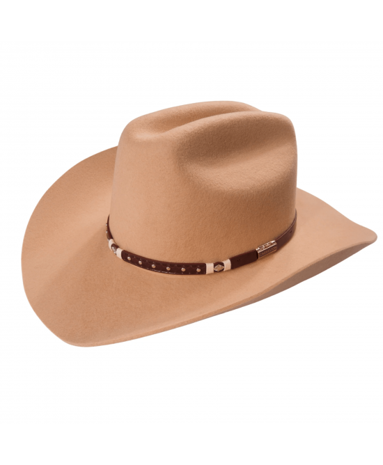 Wool Felt Western Tan Hat - Cognac Hatband Wool Felt Western Tan Hat - Cognac Hatband