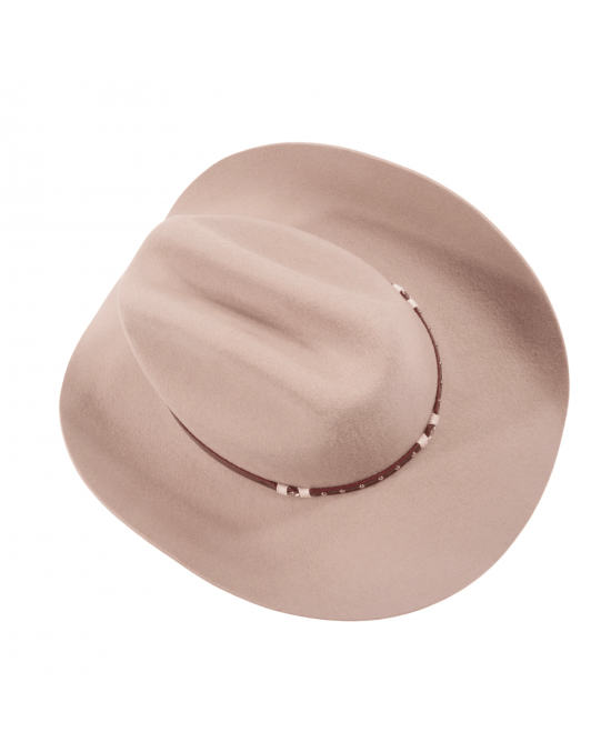 Wool Felt Western Sand Hat - Cognac Hatband Wool Felt Western Sand Hat - Cognac Hatband