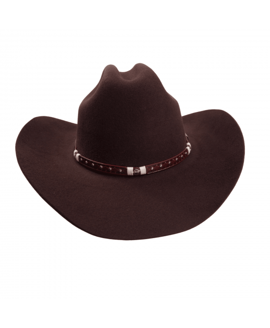 Wool Felt Western Brown Hat - Cognac Hatband