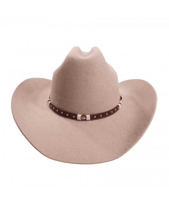 Wool Felt Western Sand Hat - Cognac Hatband Wool Felt Western Sand Hat - Cognac Hatband