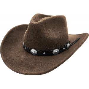 Wool Felt Western Brown Concho Hat Wool Felt Western Brown Concho Hat